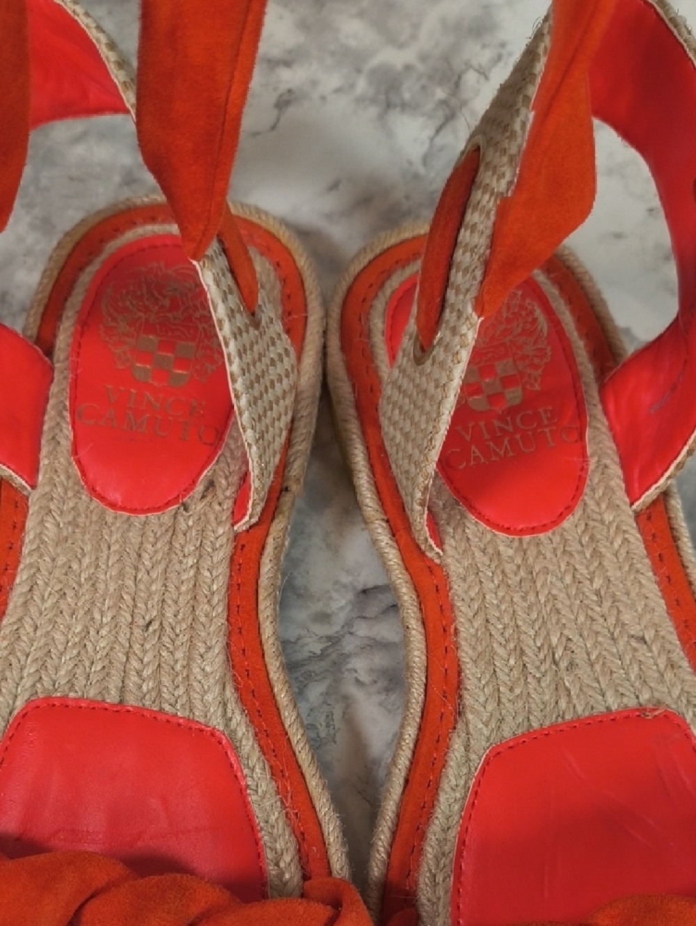 Vince Camuto Women's Espadrille Orange Ankle Wrap Sandals, Size 7M - Picture 11 of 13
